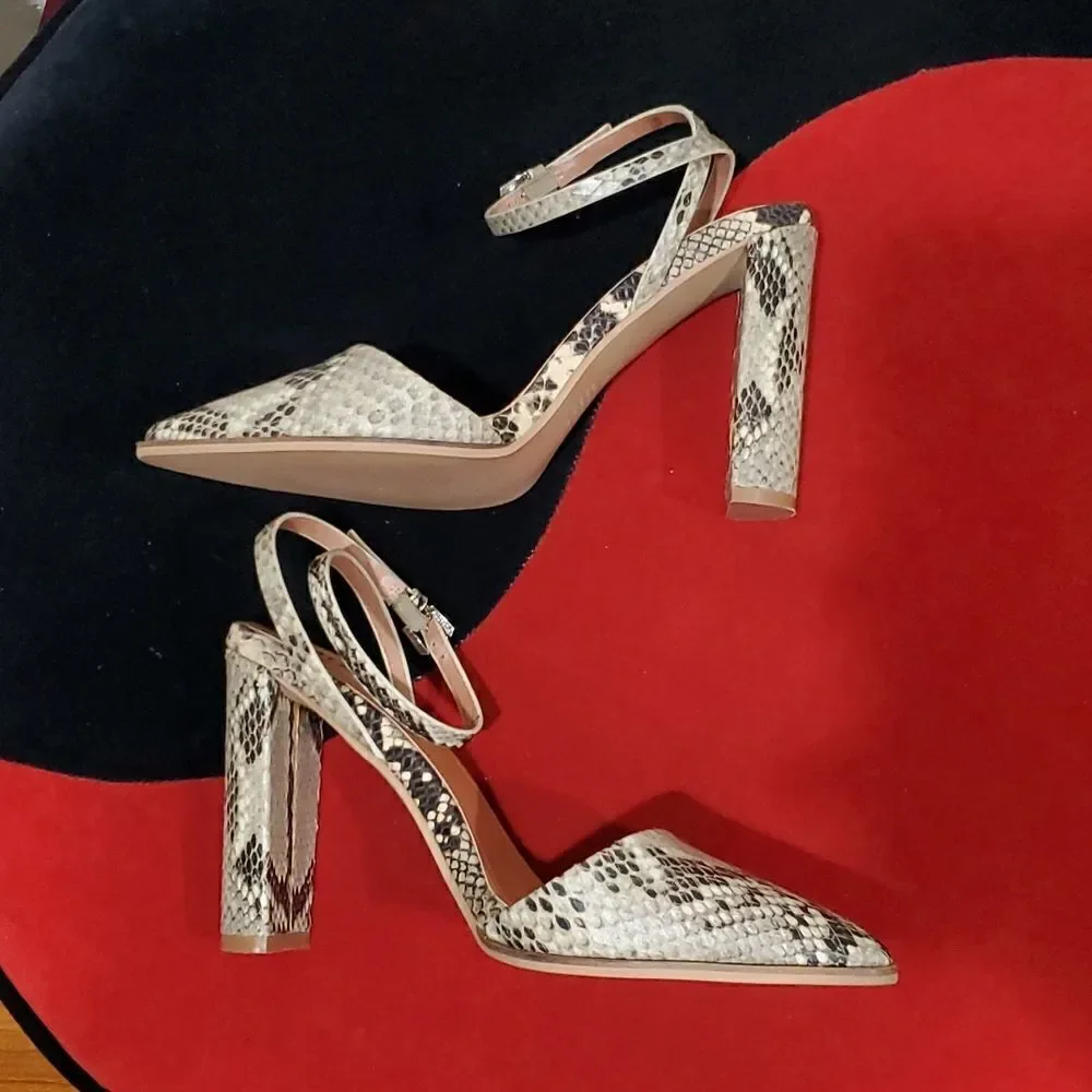Revolve Alias Mae Snakeskin Heels - Picture 4 of 12